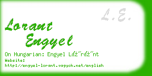 lorant engyel business card